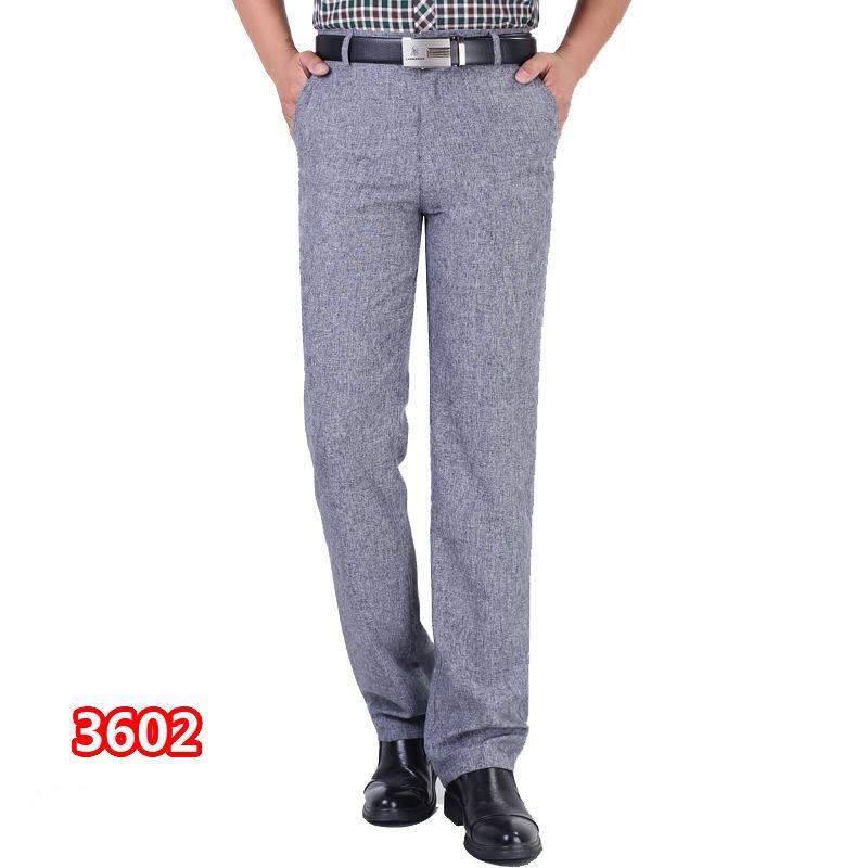 New Summer Thin Section Men's Casual Trousers High Waist Loose Men's Trousers Middle-aged Business Casual Straight Men's Trousers