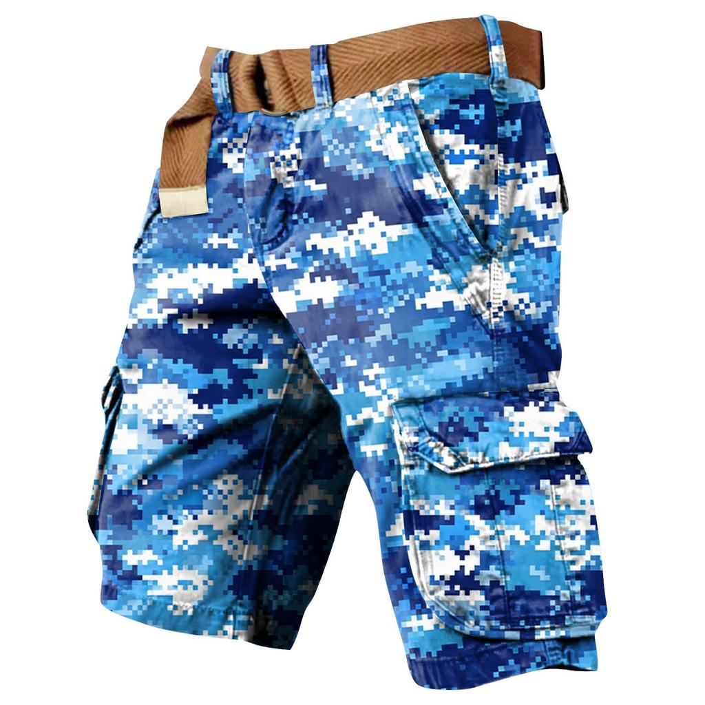Men's Independence Day Printed Multi Pocket Workwear Shorts