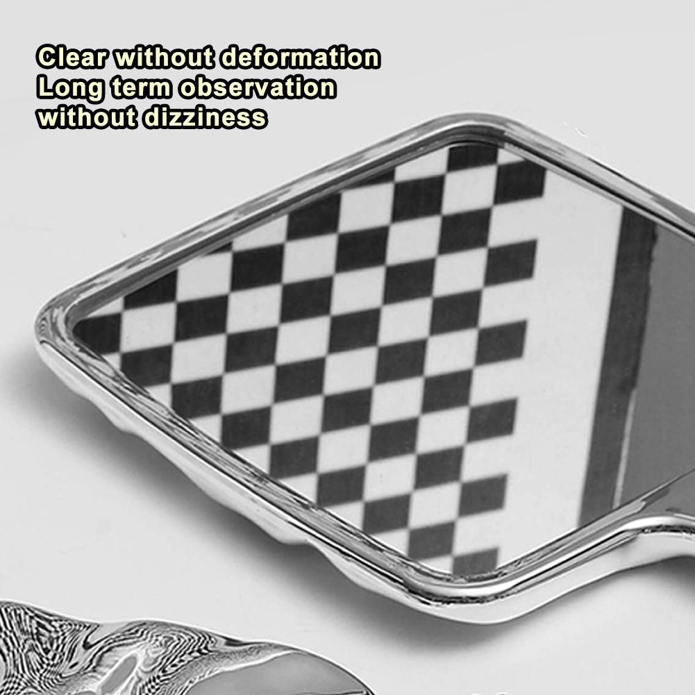 Ins Liquid Shape Square Mirror Mini Hand-Held Desktop Cosmetic Makeup Mirror Travel Portable Beauty Mirror For Handbag M5P3