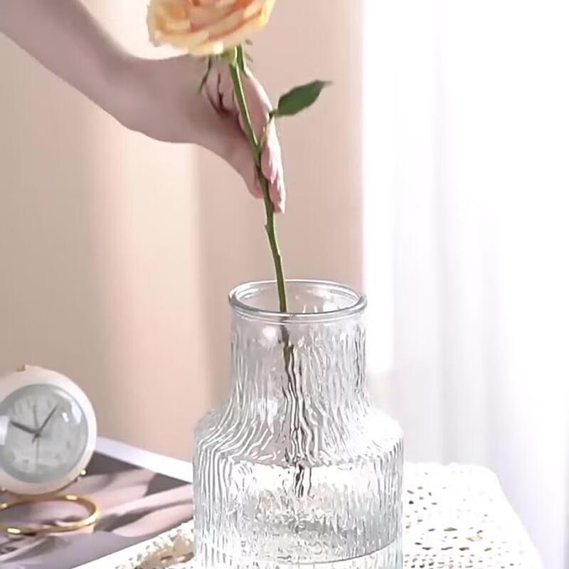 JINGRUIXIANG Szklany Wazon Hydroponiczny dla Bambusa Szczęścia i Kwiatów