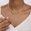 Zodiac Snake Pendant Necklace Female Personality Punk Light Luxury Diamond Collarbone Chain