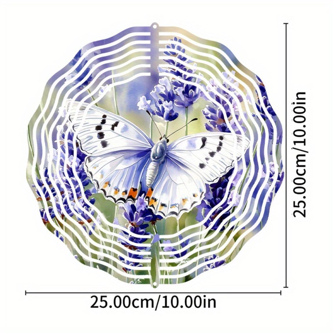 

10 Inch Metal Butterfly Wind Spinner Colorful Garden Decor Outdoor Hanging Wind Chime for Yard Patio Balcony No Battery Needed 01A