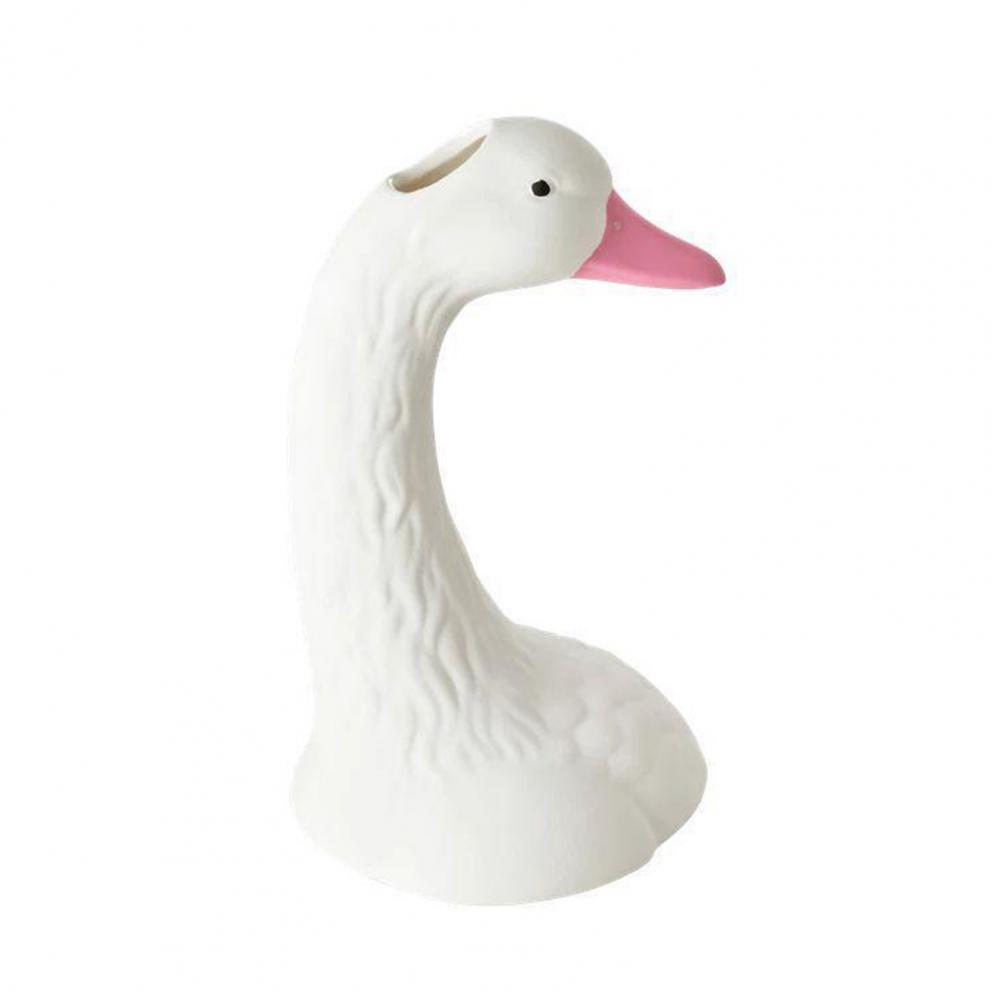 

Керамическая ваза «Лебединая шея» Нордическая элегантная для гостиной и консоли Ваза-лебедь Настольная центральная ваза Настольный декор Подарок розовый