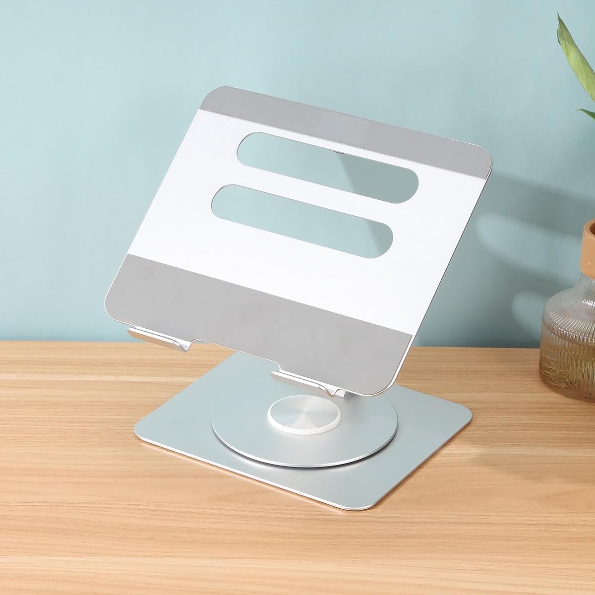 

Foldable Aluminum Laptop Stand with 360° Rotation & Cooling Function срібний