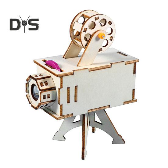

1 комплект DIY кинопроектор модель комплект ручной работы деревянная головоломка винтажный проектор строительные поделки дети STEM образовательный научный эксперимент игрушка Sets