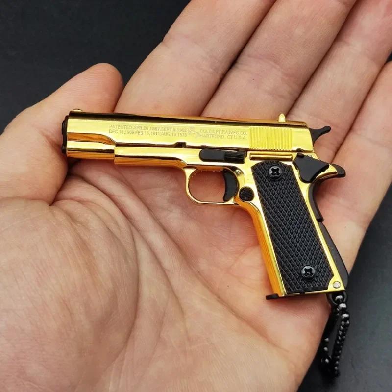 1:3 Metal M1911 Toy Gun Detachable Model Alloy Keychain Look Real Collection Pubg Prop Fidgets Toy Birthday Gift For Boys