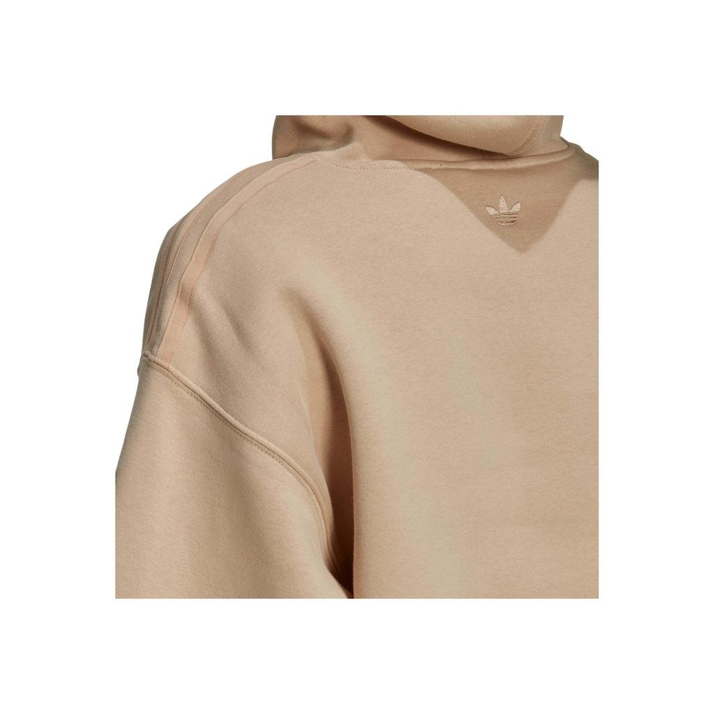 Adidas Originals Trefoil Logo Embroidered Hoodie Pullover Sweatshirt Women Tops Khaki HM1637