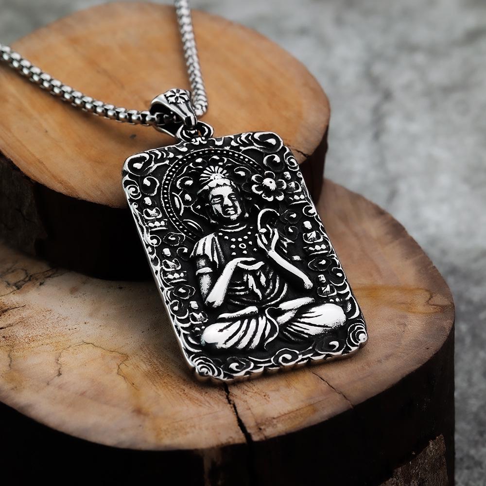 Retro Znamení Zvěrokruhu Buddha Přívěsek Náhrdelník: Trendy etnický styl pro muže a ženy, s osmi ochránci