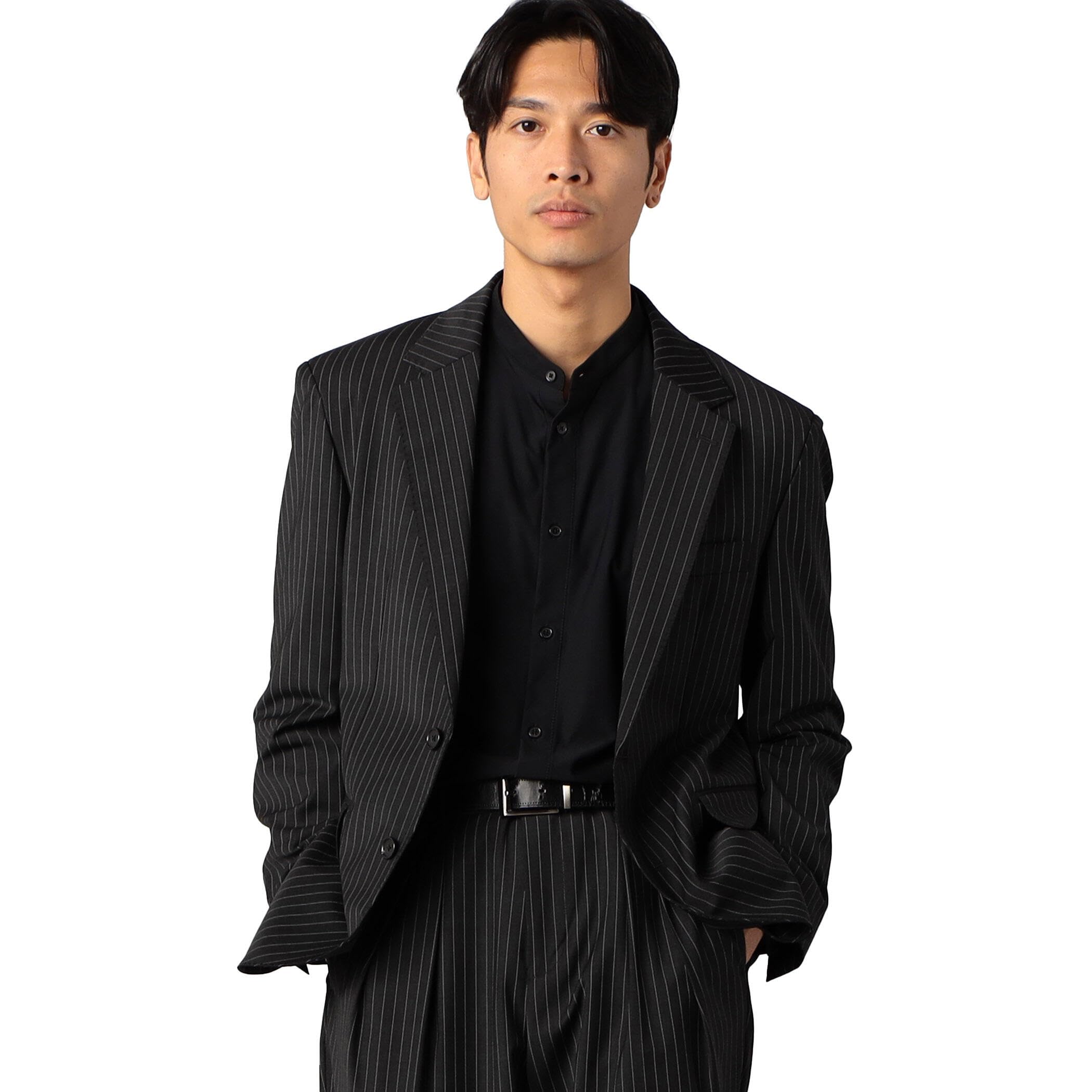 

COMME CA MEN Яскраво приталений чоловічий костюм у смужку стрейч одного розміру темно-сірого кольору піджак 2-в-1, 07-13JI05-204,