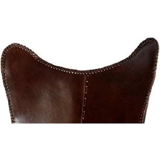 (Only Cover) Butterfly Chair Brown Leather Butterfly Chairs Handmade with Powder Coated