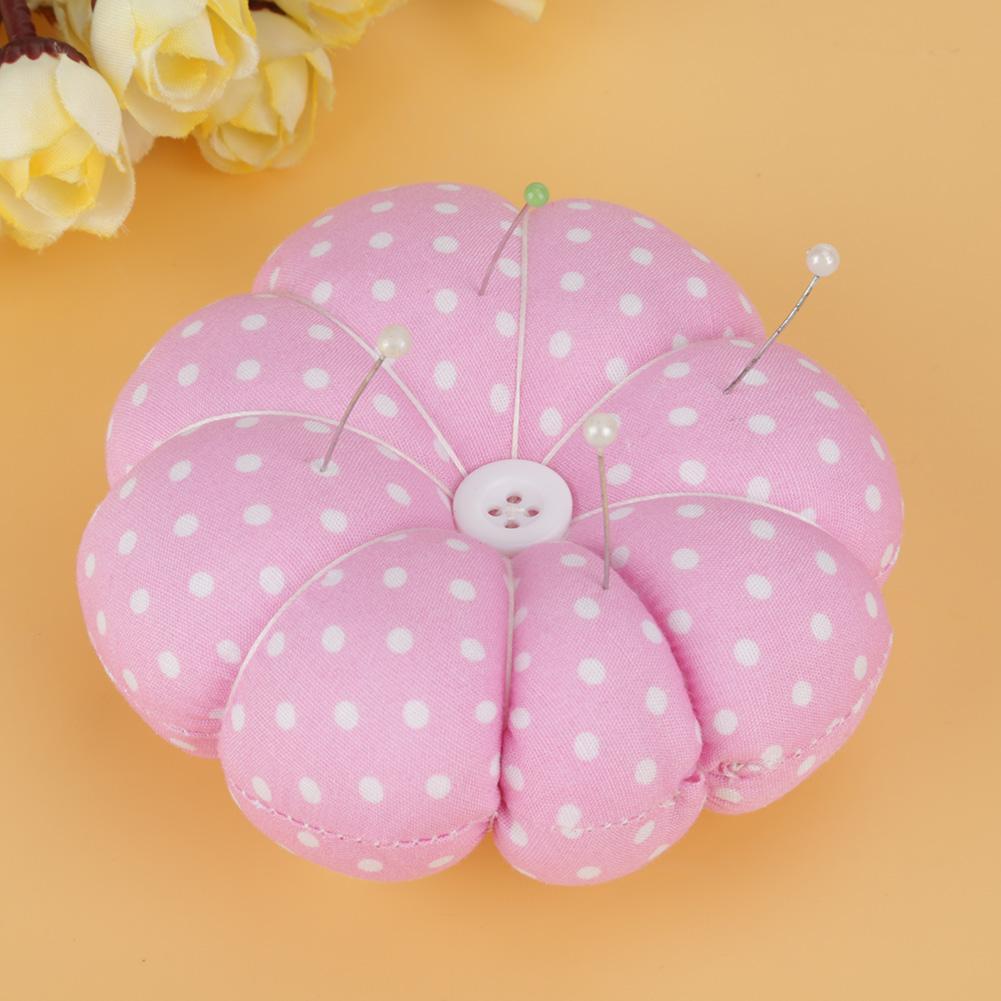 New Sewing Needle Pin Cushion Pumpkin Shaped Holder Wrist Strap Craft DIY Tool (Pink)