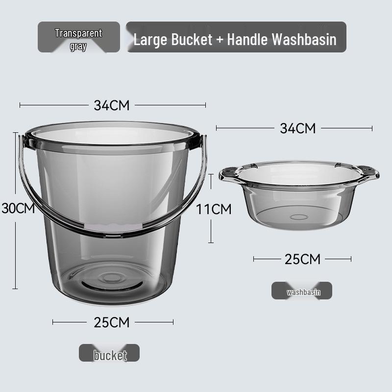 Förtjockad Transparent Plasttunna med Lock: Hushållsvattenförvaring, Tvätt- och Studentrums-användning