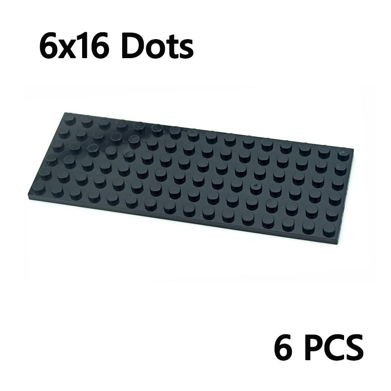 6Pcs Moc Building Blocks Thin Figures Bricks Plate 3027 6x16 Dots Particles Educational Creative Size Compatible Leduo Toys