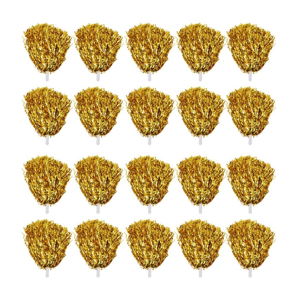 20PCS Handle Cheering Hand Flowers PET Sports Team Pom Poms Cheer Squad Flowers For Basketball Club
