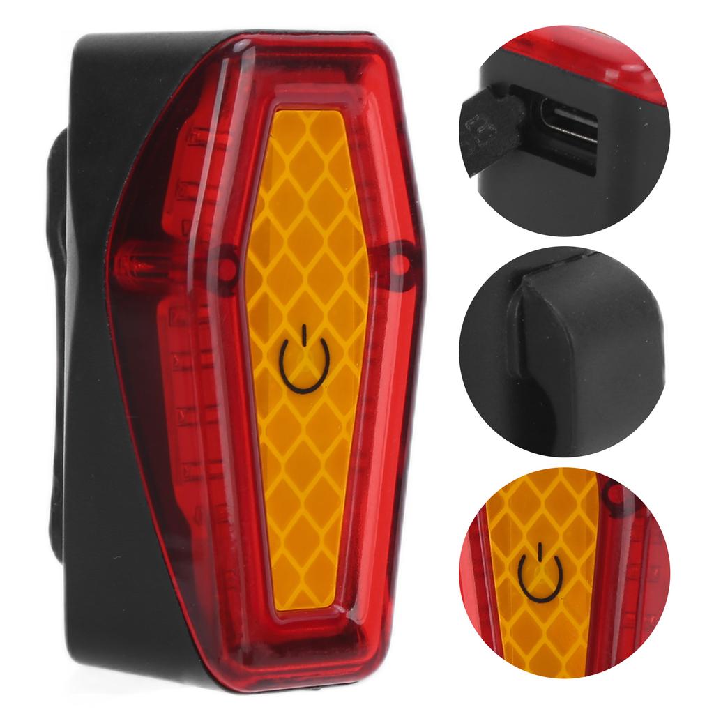 Bike Rear Light Waterproof USB Rechargeable Bicycle Warning Tail Light for Night Safety