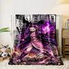 Fiery purple energy surrounds the character, emphasizing power and action. for all seasons blanket lunch break throw gift