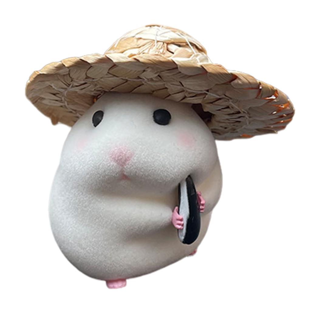 Hamster Car Decor Accessory Easy To Install Dashboard Ornament Fun Hamster Eating Seeds Vehicle Figurine for Interior