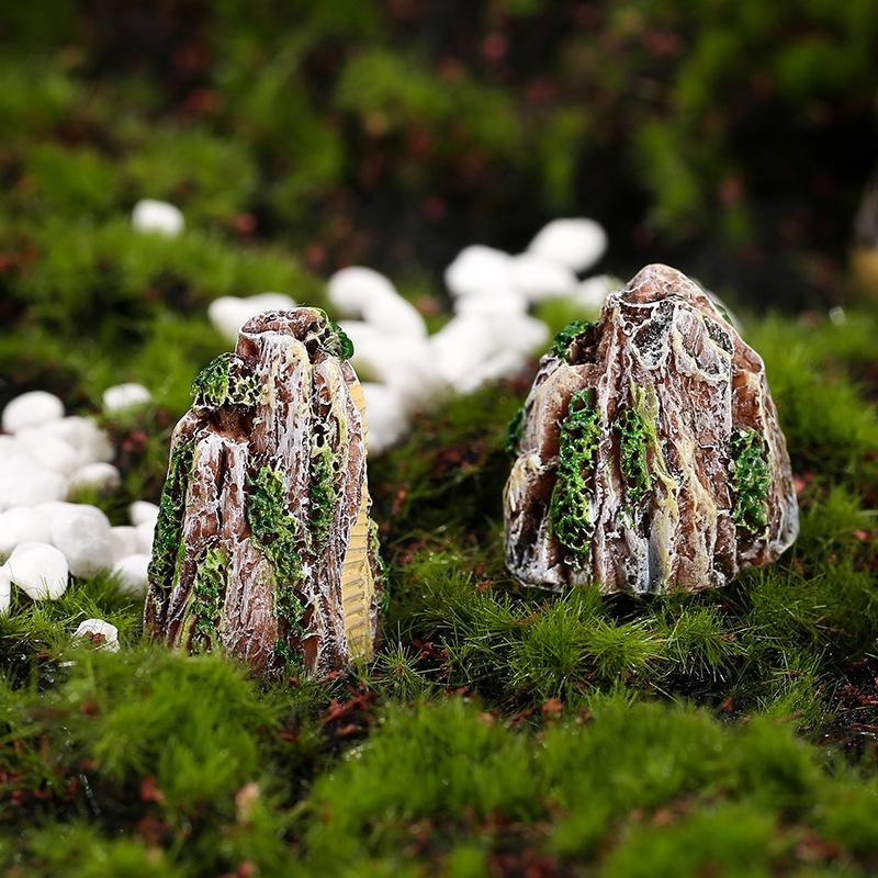 Pedra Rochosa Artificial Decorativa Plantas Envasadas e Bonsai Pequeno Jardim de Pedras Ornamentos para Bonsai