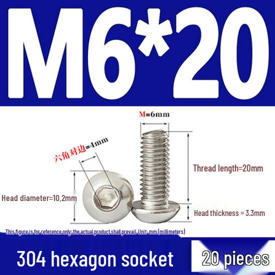 ISO7380 Stainless Steel Hex Drive Dome Head Screws - M2 to M16