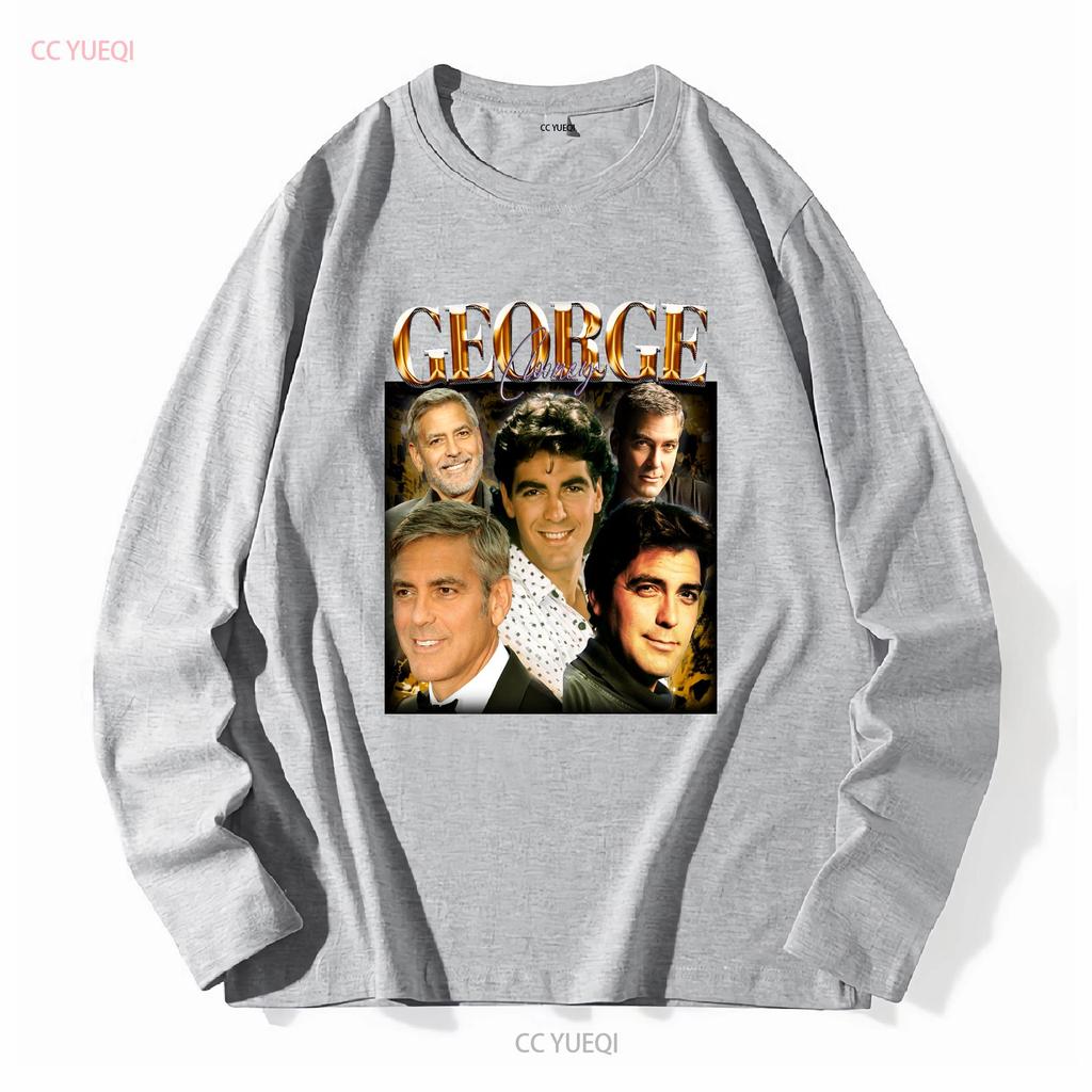 GEORGE CLOONEY T-SHIRT Vintage T-Shirt Anni '90 Retro Merch Omaggio Fan manica lunga o corta vintage Lavato grafica Unisex Versatile