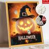 Halloween pearl pumpkin painting handmade diy art bead pearl home decoration painting