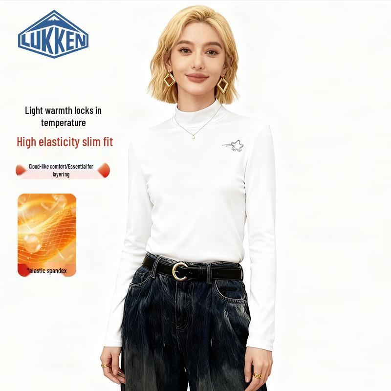 LUKKEN Double-Sided Velvet Half-High Collar Thermal Top S