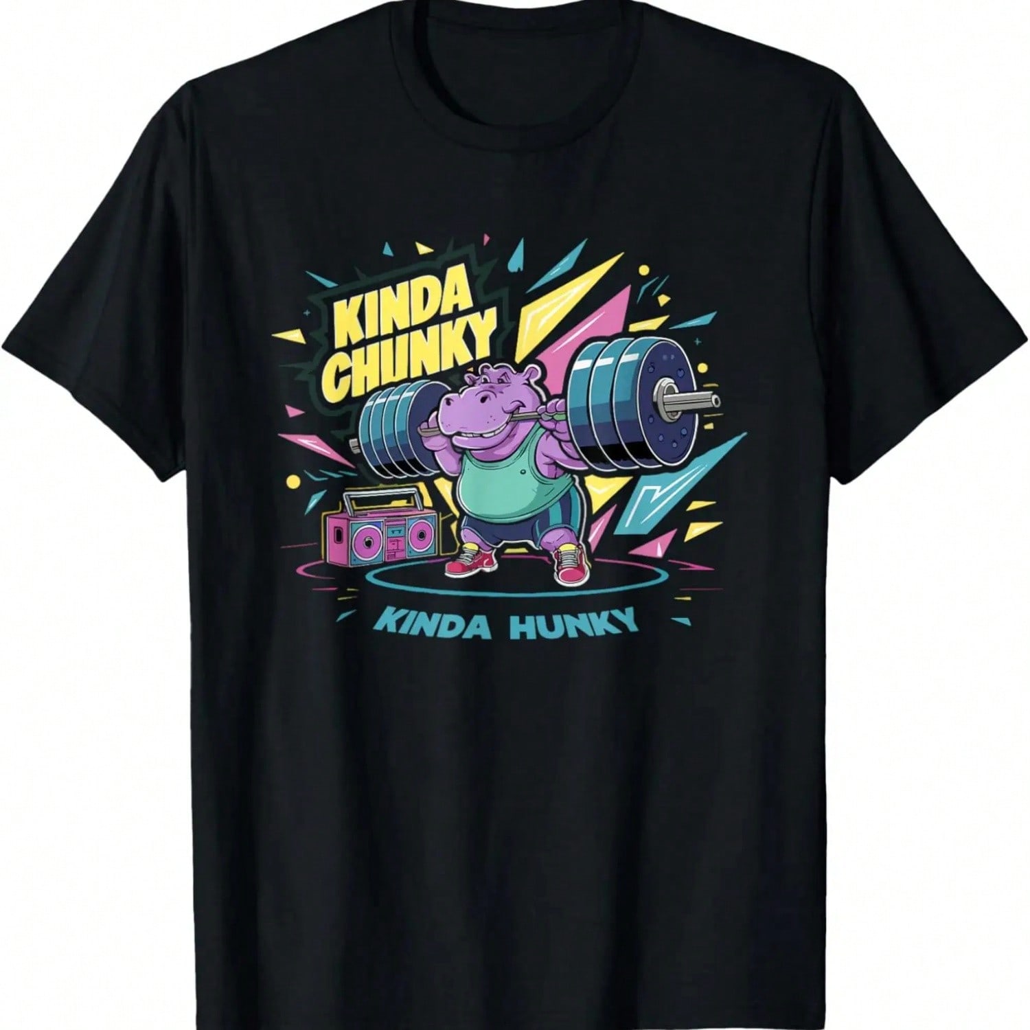 Kinda Chunky Kinda Hunky Bodybuilding Gym Weightlifter Funny T-Shirt S