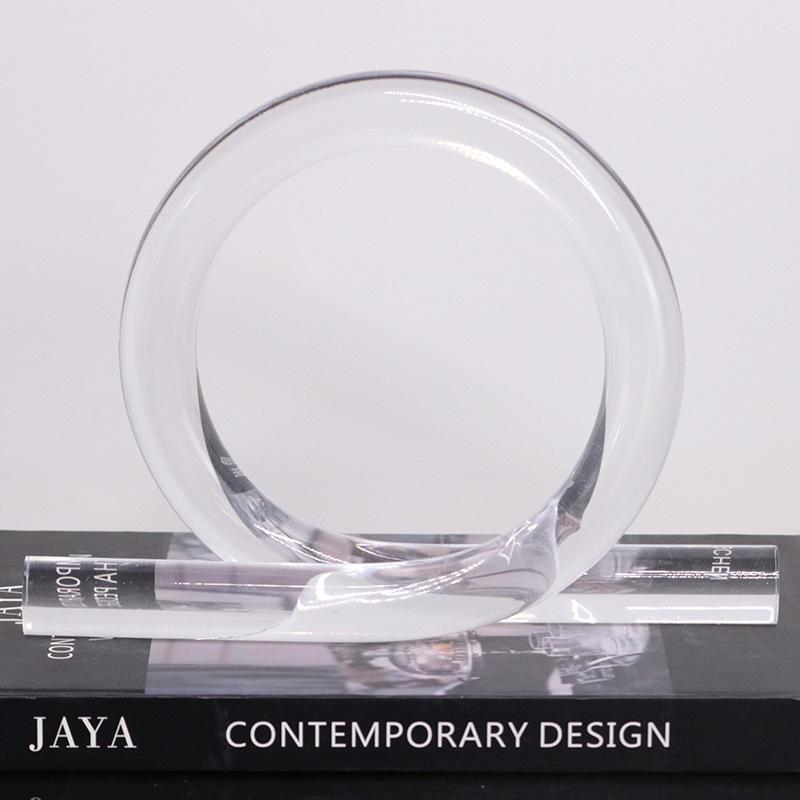 Transparent Acrylic Handicrafts Geometric Wound Rope Knot Ornaments Hollow Coil Decorative Figurines Home Decoration Accessories