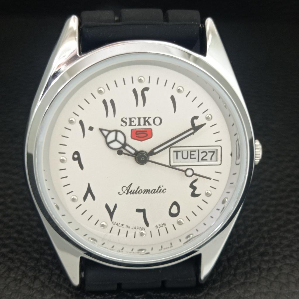 REFURBISHED VINTAGE SEIKO 5 AUTOMATIC 6309A JAPAN MENS WHITE WATCH a441205-4