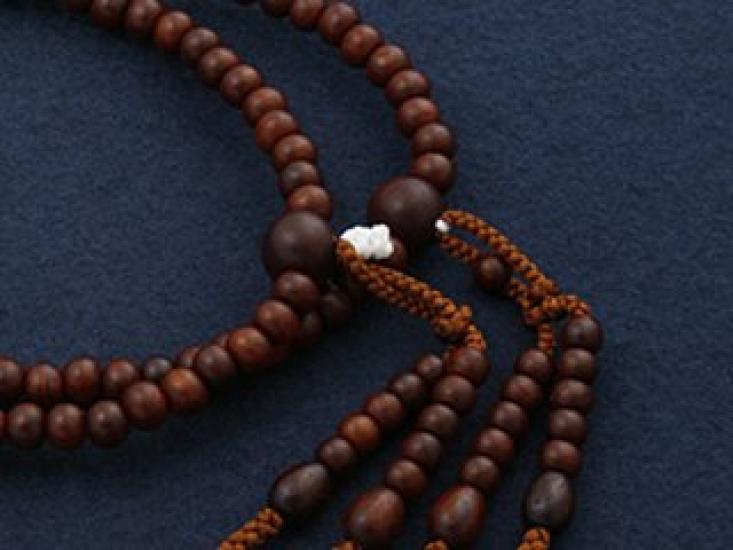 Mărgele de rugăciune Hayashi pentru altar budist Kyoto, secta Shingon, Shakuni din lemn de trandafir, geantă oficială pentru ceremonii, mărgele de rugăciune Kyoto (Nemăcinat) (Pentru bărbați) [Set de margele]