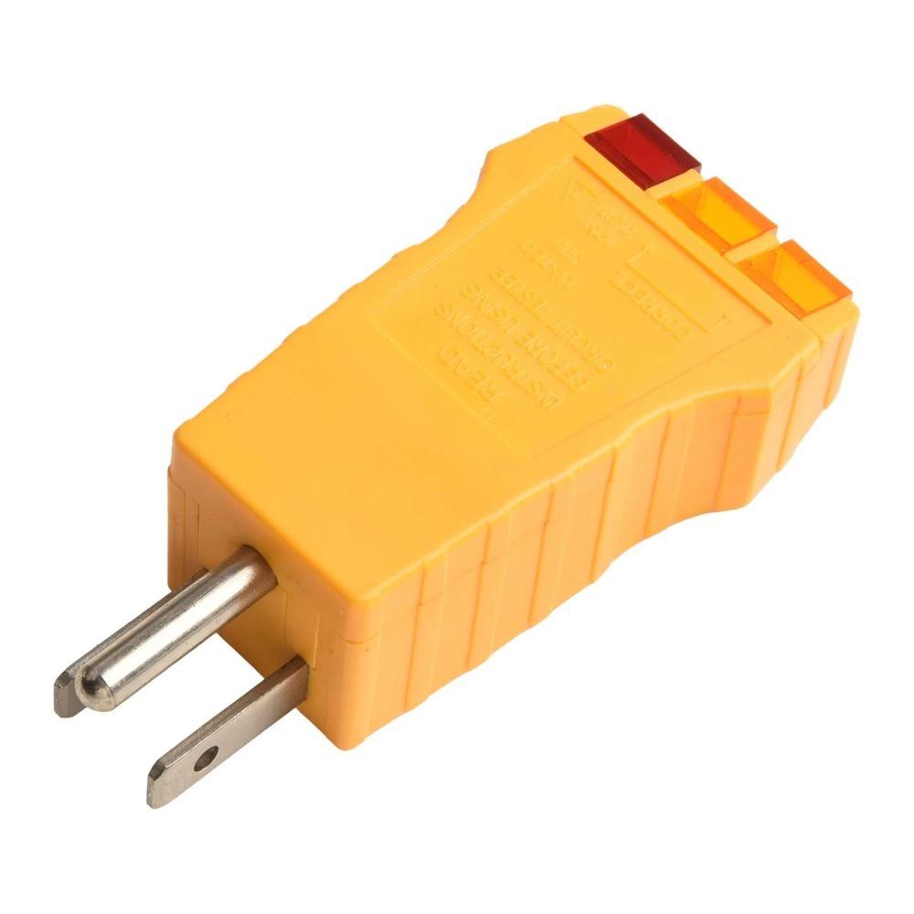 Yellow Outlet Tester Plastic Receptacle Tester Durable Plug Security Test