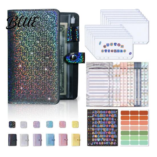 Horizontal Line Accounting Sheets A6 Budget Planner Notebook Glitter Cash Tracker Journal Financial Flexible Pages Organizer with Dividers