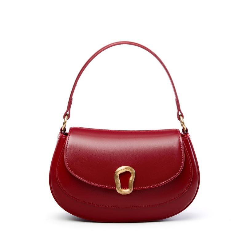 Bag Women's Leather Baguette Bag Crossbody New Women's Niche High-end Small Bag Office Worker Handbag