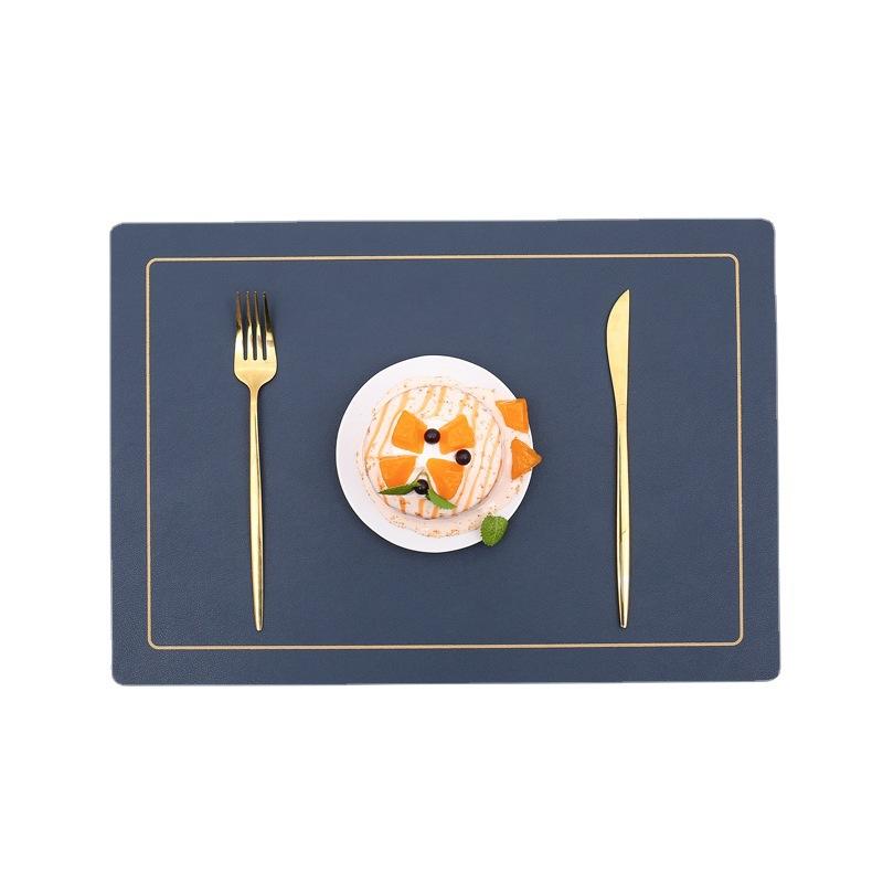 European leather western dining mat two-color square thermal insulation mat large waterproof table mat tea tray dining tray coaster light luxury