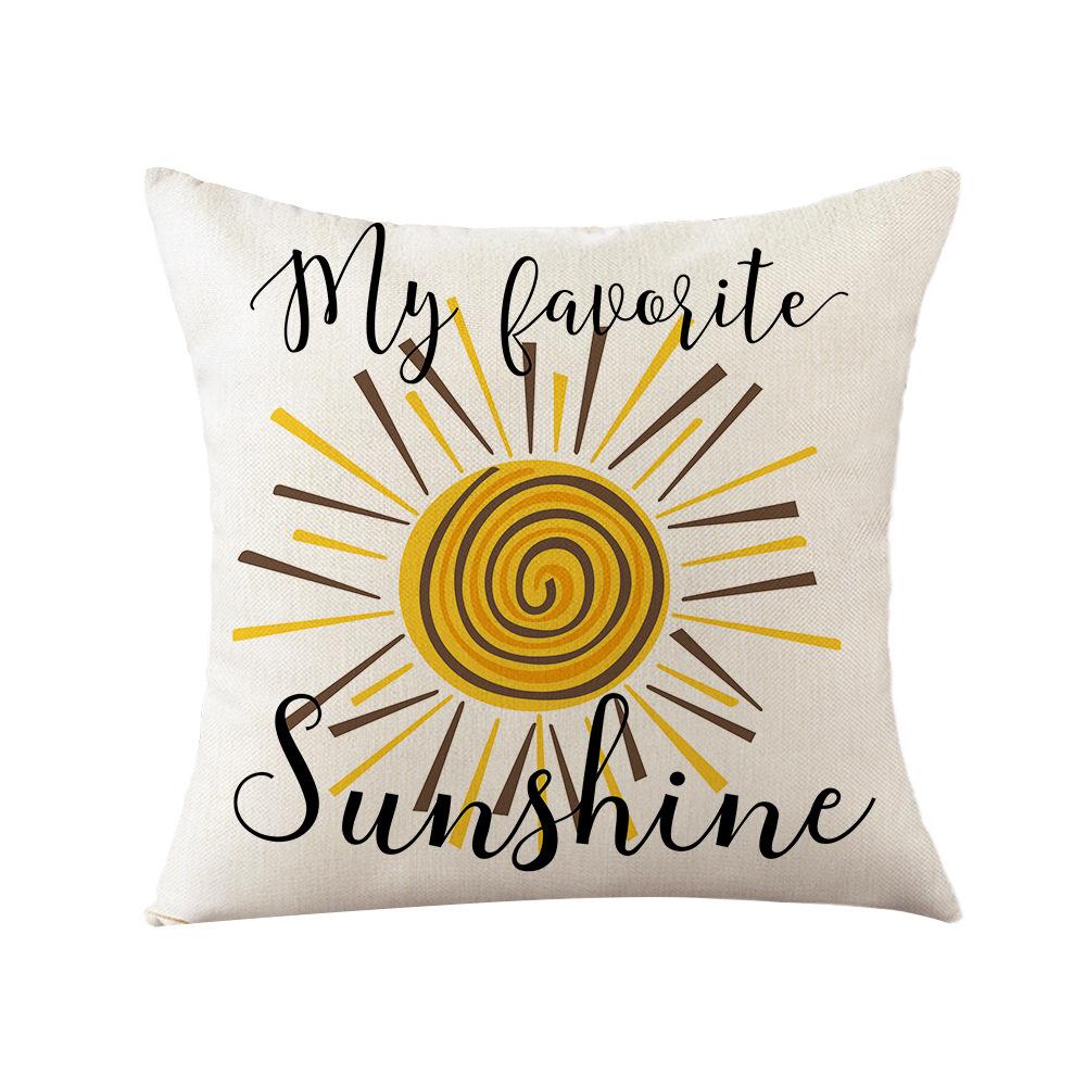 Pillow Cover Sunflower Cartoon Bee Home Decoration Cushion Cover Nordic Style Sofa Pillow Cover