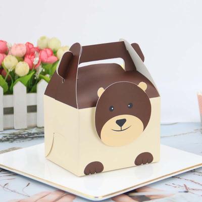 5Pcs Jungle Animal Handheld Gift Double Sided Style Gift Box Cartoon 3D Pattern Wildlife Birthday Party Dessert Packaging Box