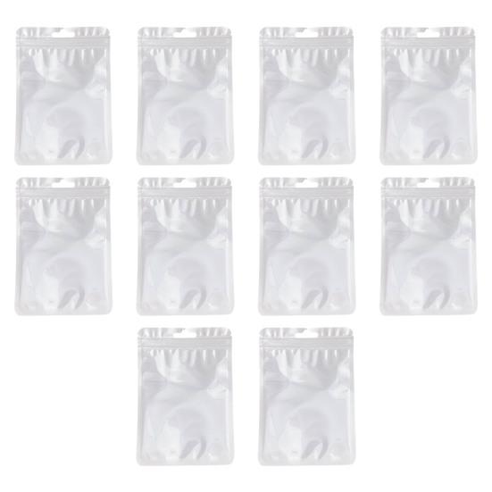 

10 шт., для хранения вещей, долговечные, практичные, влагостойкие, устойчивые к запахам, пакеты с застежкой-молнией, органайзеры для конфет, ювелирных изделий, сумки для хранения белый