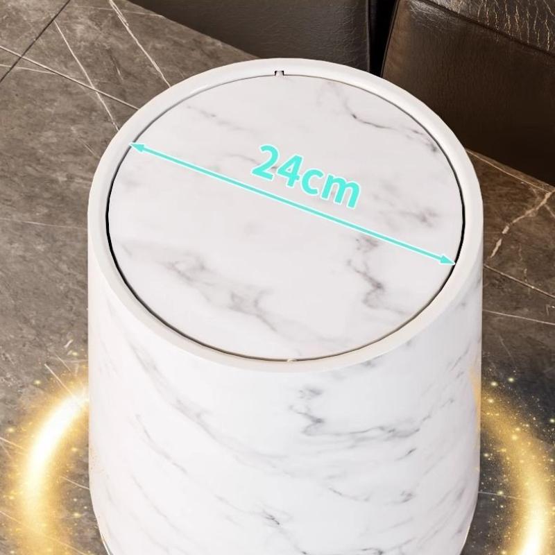 Large Capacity Trash Can Luxury Removable Litter Bins Living Room Rotating Wastebasket Food Recycle Dustbin Cleaning Supplies