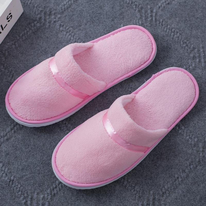 Disposable Slippers Hospitality Home Indoor Homestay Hotel Clubhouse Men's and Women's Coral Fleece Thickened Travel