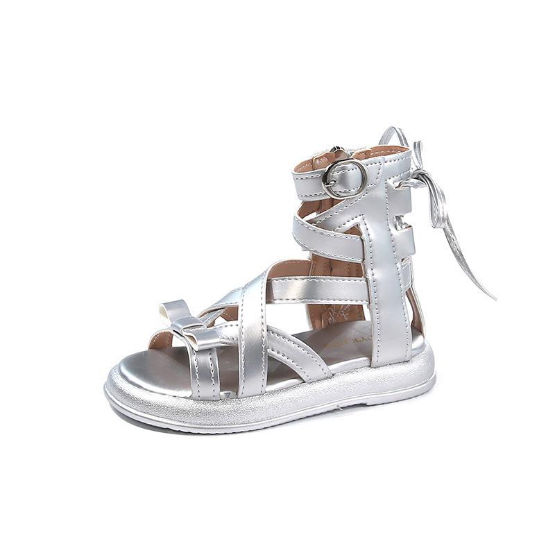 Baotou Girls' Roman Sandals - Soft Sole, Non-Slip, Princess Style Summer Beach Shoes 2026