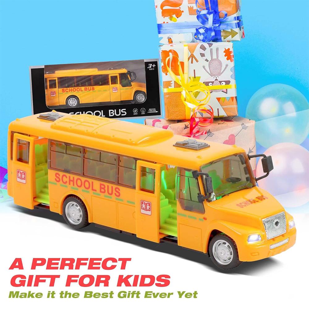 1/32 Model School Bus, Casting Alloy Openable Door Toy Car with Lights Sounds Fuel System Parts for Boy Girl Combustion Engines Parts