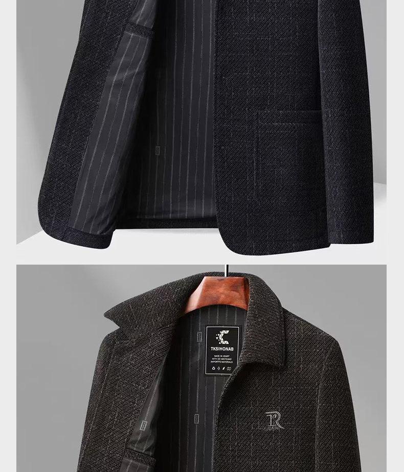 Chenille Wool Jacket for Middle-Aged & Elderly Men - Spring/Autumn Style, Warm & Casual Top for Dad or Grandpa