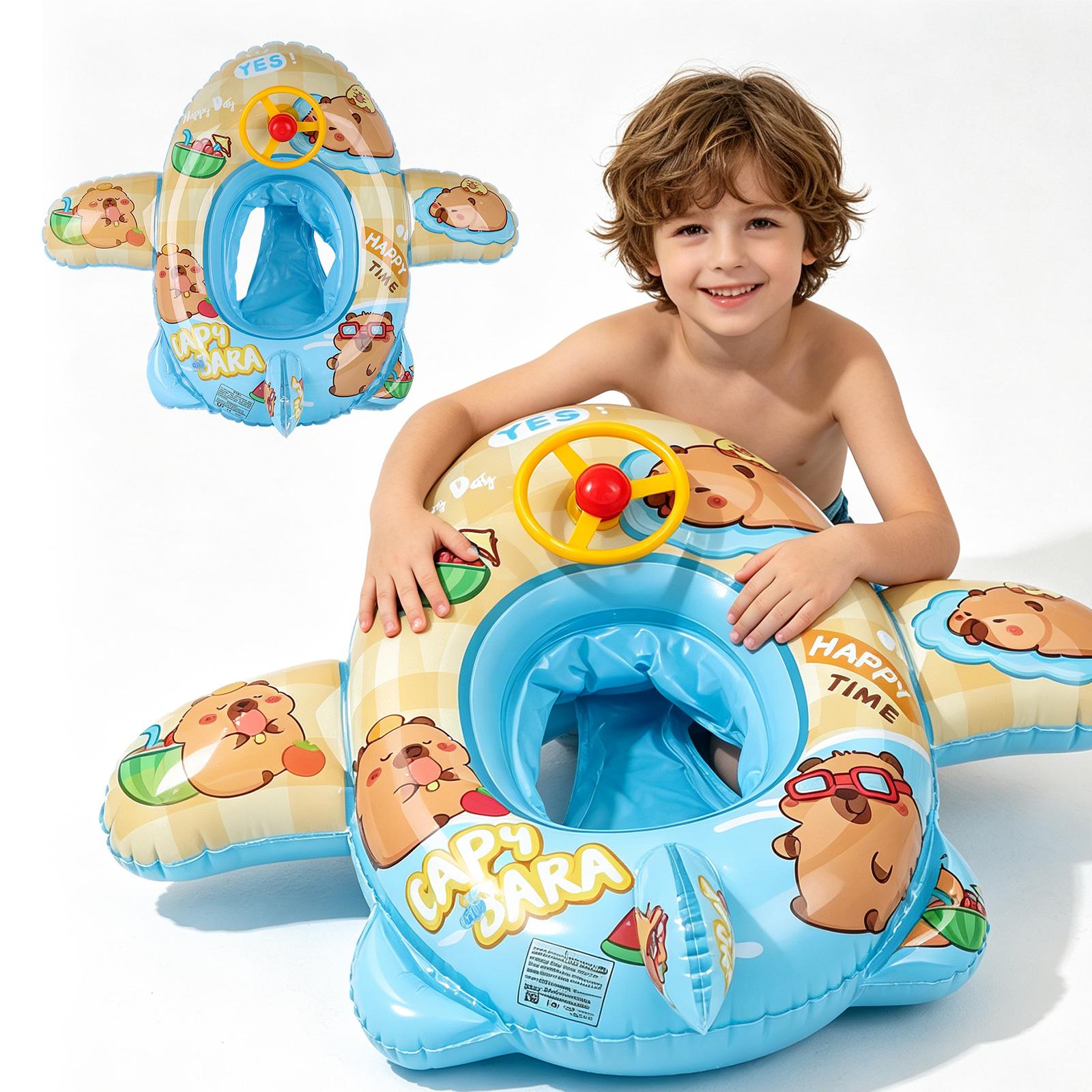 

Inflatable Water Floats, Cartoon , Pool Float With Secure Grip, Soft Vinyl Swimming Ring, Fun With Playful Design, Outdoor Play For Kids Summer One Size