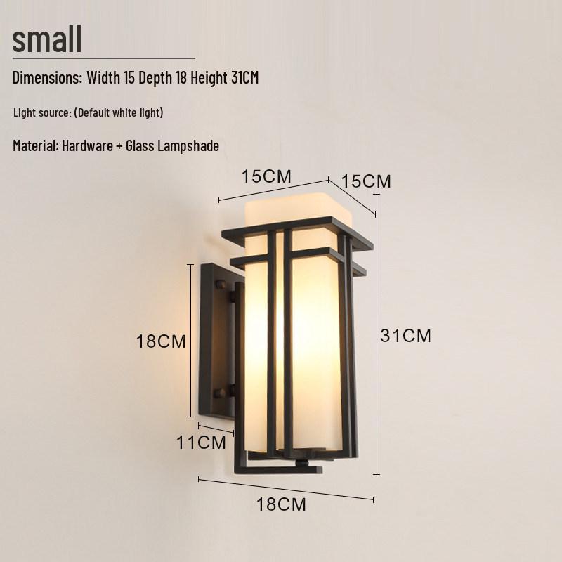 New Chinese Style LED Outdoor Wall Lamp with Motion Sensor for Garden, Balcony, and Corridor