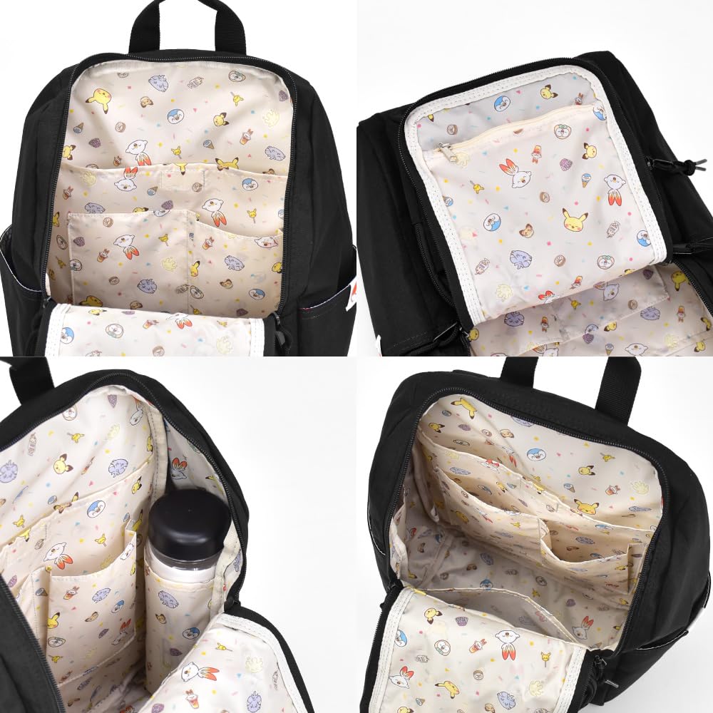 Marimo Craft Poké Piece Pokémon Square Zip Backpack, Black, W27 x H37 x D13cm, PKP-049