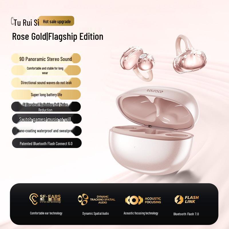 Bluetooth In-Ear Bone Conduction Earphones with AI Translation, Sports-Grade Noise Reduction, and Extended Battery Life