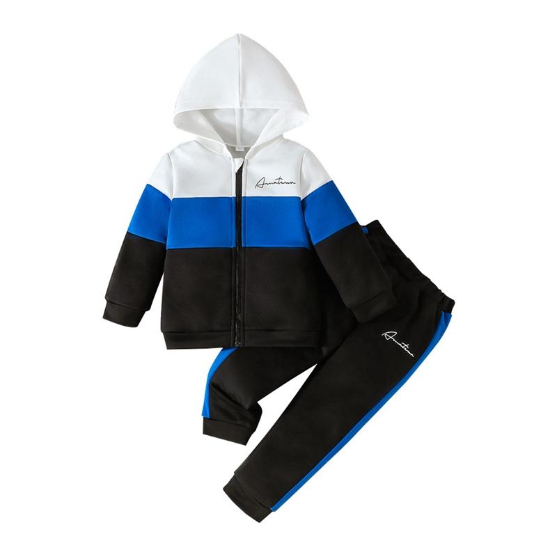 

Комплект одежды для мальчиков 2-7 лет, длинный рукав, толстовка на молнии, топ и штаны 90