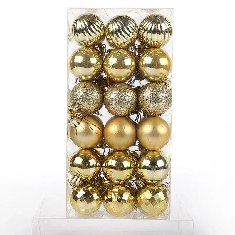 Weihnachtsbaumdekoration 4cm Kunststoff Galvanisierte Kugel Hängender Anhänger 36 Stück Farbige Runde Kugel Weihnachtsbaum Haus Party Zubehör