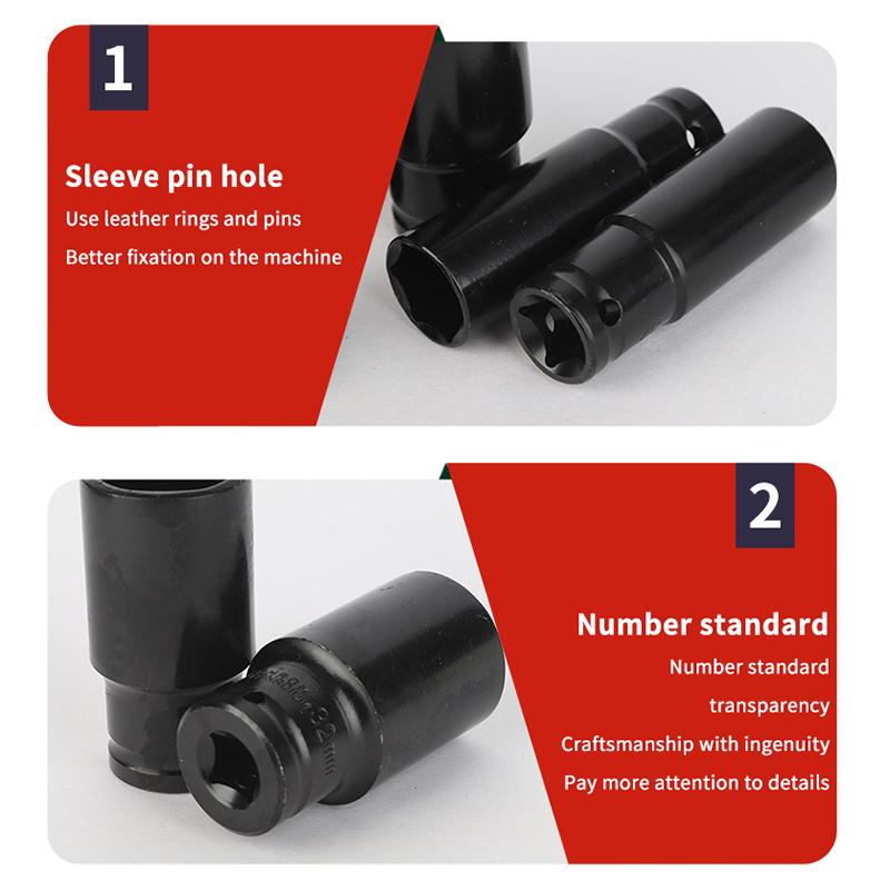 10Pcs 1/2 Inch Drive Metric Impact Socket Set Deep Universal For Pneumatic Air Tools