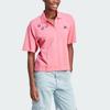 Adidas Scribble Graffiti Loose Fit Short Sleeve Polo Shirt Women Tops Pink Black IJ8745
